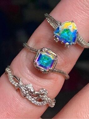 3 Fragrant Jewels Sterling Silver Pisces Zodiac Rings - Sizes 7-9